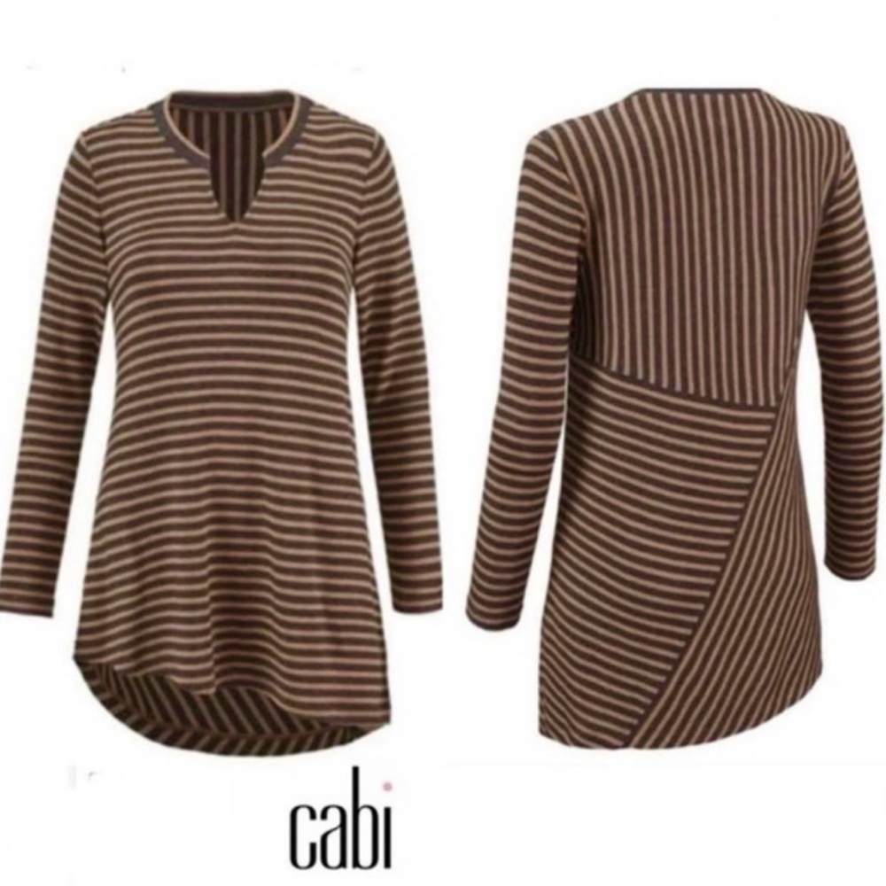 Closet Closing 🚧 CAbi | 3629 Slant Asymmetric Tunic Tee Stripe Jersey Top M